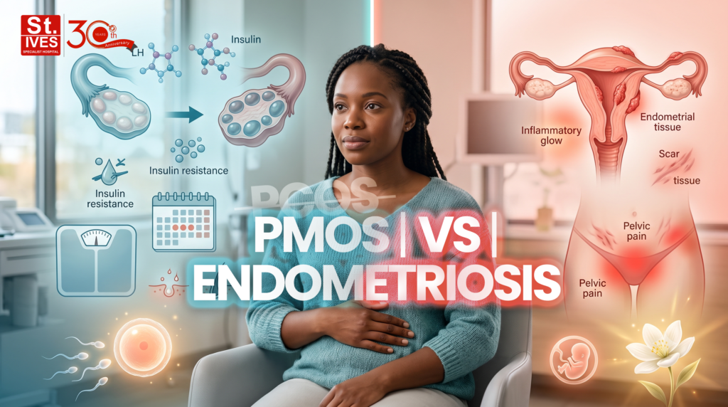 PMOS vs Endometriosis differences affecting fertility in women